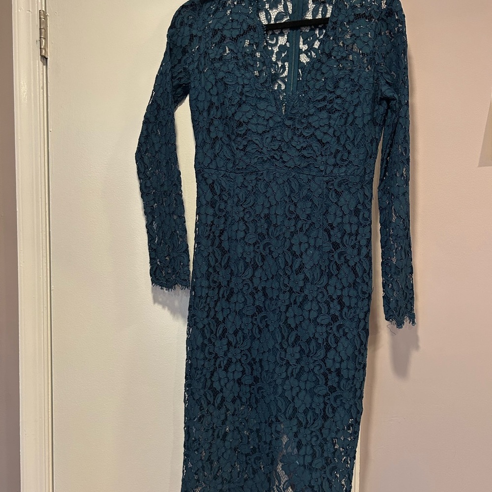 Bardot Elegant Teal Lace Dress